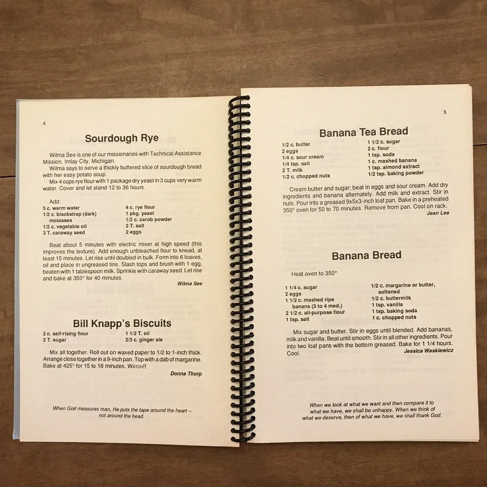 Faith Bible Church Local VTG Spiral Cookbook 1992 Jumbo Jacks What's Cooking